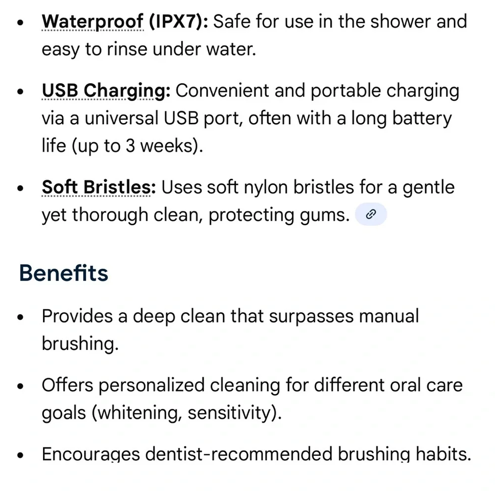 DMES DY-640 Sonic Electric Toothbrush 5 Modes USB Rechargeable NWT